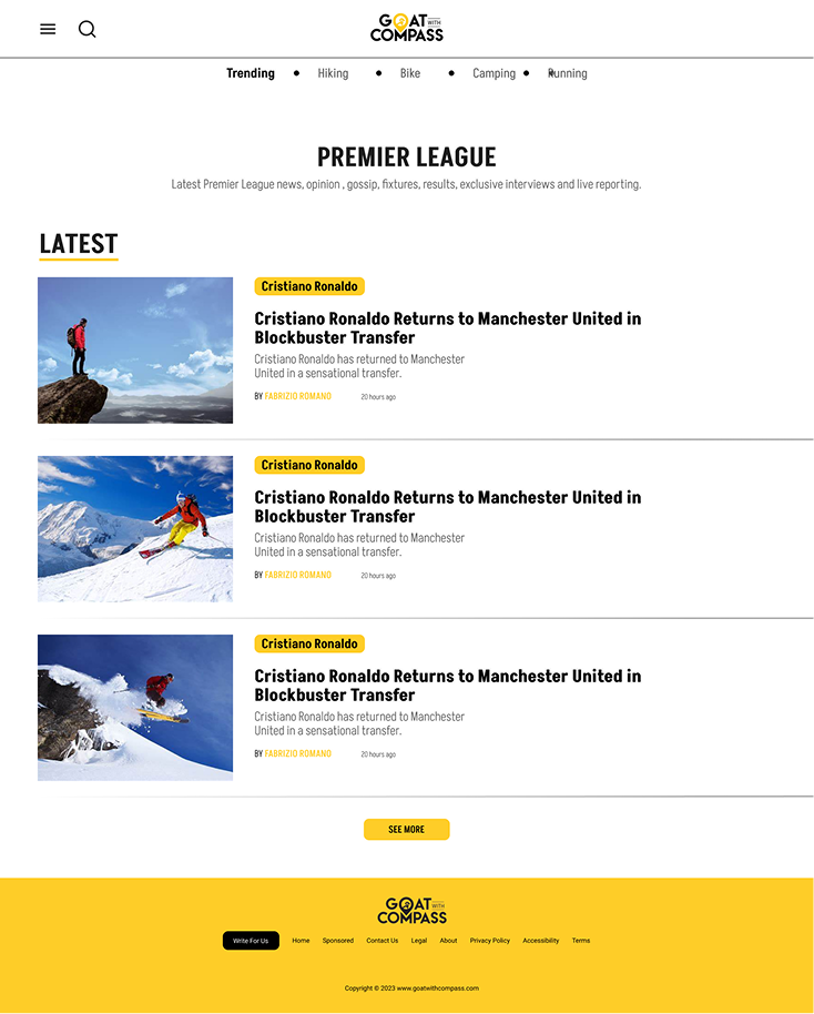 GOAT at COMPASS — content cards